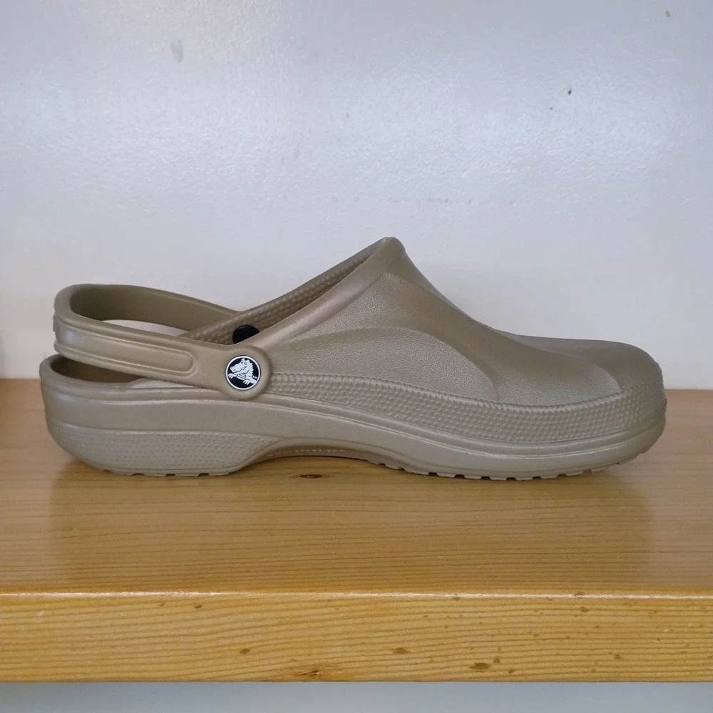 Crocs Endeavor Slip On Closed Toe Clog‎ Shoes Men's 12 Brown Khaki